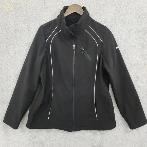 Snozu Black Softshell Women's Jacket XL  With Zip Pocket 11CT - Picture 1 of 7